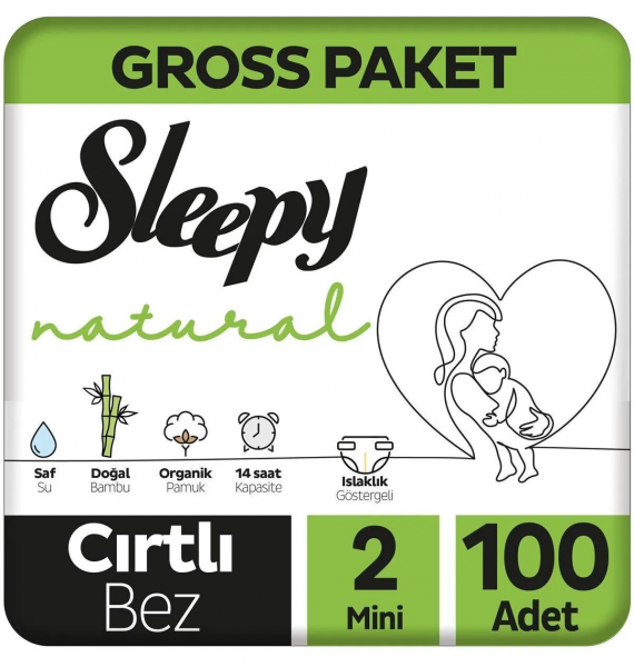 Sleepy Natural 2 Beden 100 Adet Bebek Bezi
