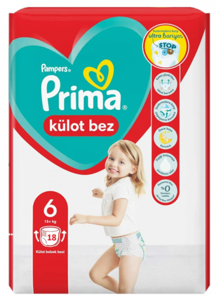 Prima Külot Bez 6 Beden 18 Adet Bebek Bezi