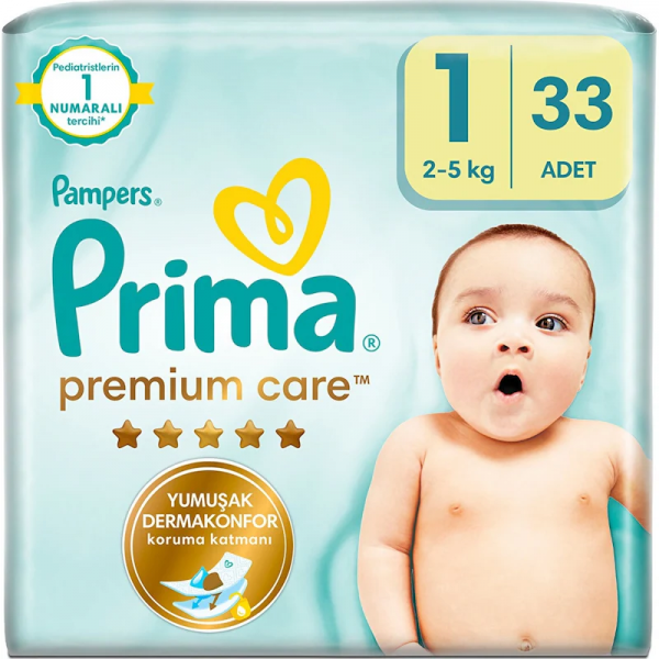 Prima Premium Care 1 Beden 33 Adet Bebek Bezi