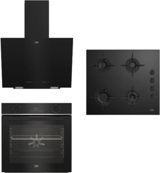 Beko Si̇yah Eko Cam Ankastre Set BOCD T 6510 ES + BFC 430 S + BDE 6040 S