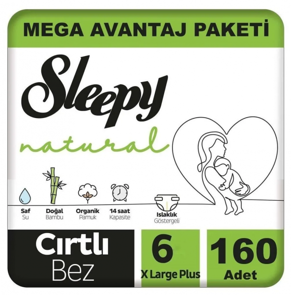 Sleepy Natural 6 Beden 160 Adet Bebek Bezi