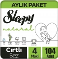 Sleepy Natural 4 Beden 104 Adet Bebek Bezi