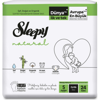 Sleepy Natural 5 Beden 24 Adet Bebek Bezi