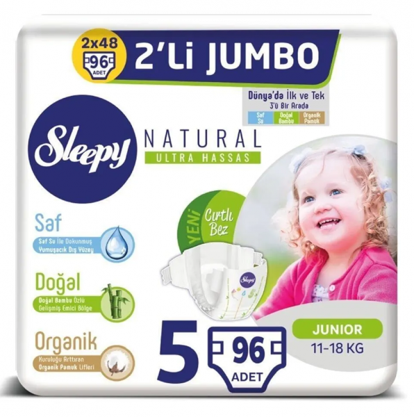 Sleepy Natural 5 Beden 96 Adet Bebek Bezi