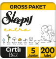 Sleepy Extra Günlük Aktivite 5 Beden 200 Adet Bebek Bezi