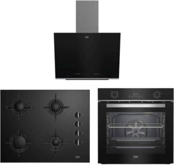 Beko Siyah Cam Buhar Destekli 3’lü Ankastre Set BOCD T 6510 ES + BFC 430 S + BDE 6060 S