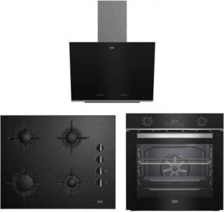 Beko Siyah Cam Buhar Destekli 3’lü Ankastre Set BOCD T 6510 ES + BFC 430 S + BDE 6060 S