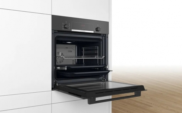 Bosch Elektrikli Ocaklı Üçlü Siyah Ankastre Set PKE611BA2E + HBF534EB0T + DWK65AD60R