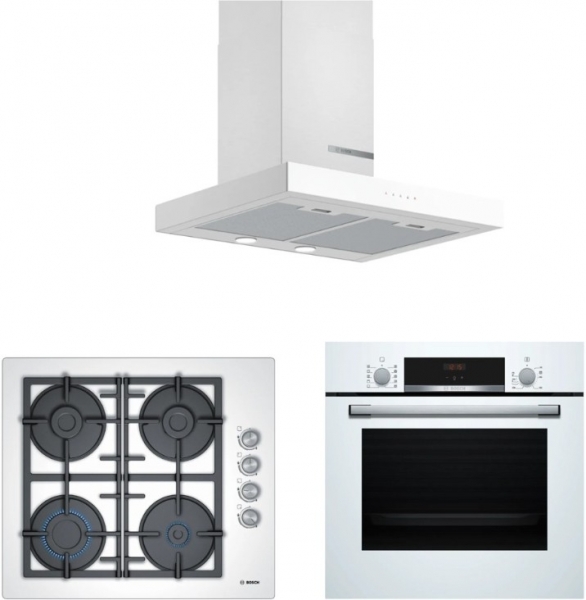 Bosch Beyaz Ankastre Set POP6C2O90O + HBF514BW1T + DWB67BK20T