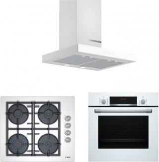 Bosch Beyaz Ankastre Set POP6C2O90O + HBF514BW1T + DWB67BK20T