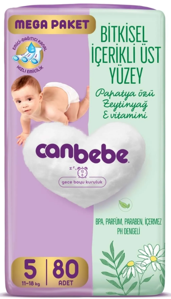 Canbebe 5 Beden 80 Adet Bebek Bezi