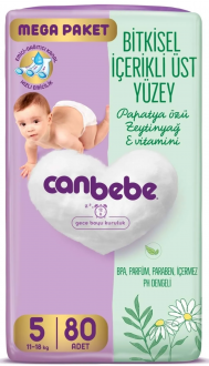 Canbebe 5 Beden 80 Adet Bebek Bezi