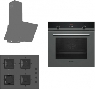 Siemens - Ferre Gri Ankastre Set SS208 + HB514FBH2T + D087