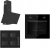 Siemens - Ferre Siyah Ankastre Set SS205 + HB012FBB1T + D086