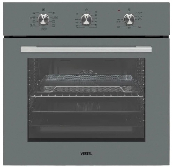 Vestel Eğik Gri Ankastre Set AO-65104 G + AF-6682 G-LF + AD-63340 G