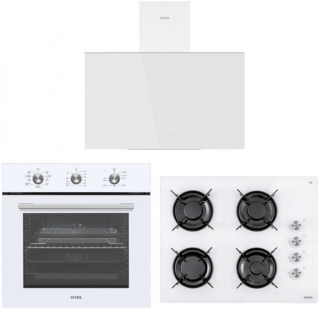 Vestel Eğik Beyaz Ankastre Set AO-65104 B + AF-6682 B-LF + AD-63340 B