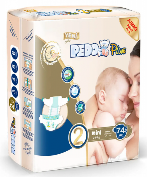 Pedo Plus 2 Beden 74 Adet Bebek Bezi