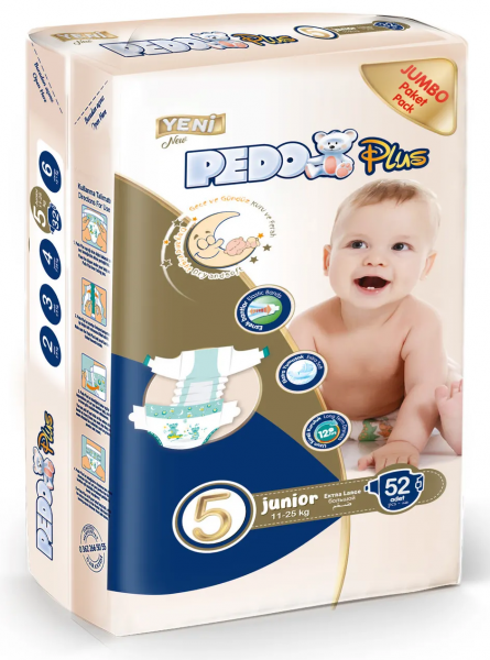 Pedo Plus 5 Beden 52 Adet Bebek Bezi