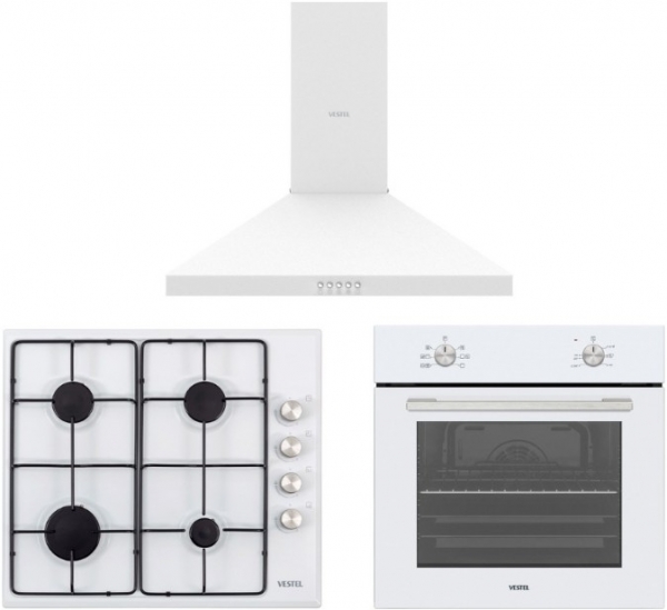 Vestel Beyaz Lezzet Ankastre Set AO-6004 YB + AF-4661 YB + AD-60030 B