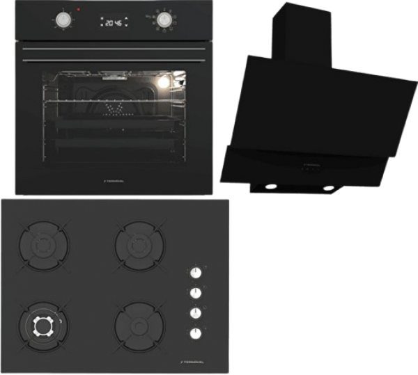 Termikel Siyah Ankastre Set BH P7194C B + BO O6555C DB + CH C6532C BB
