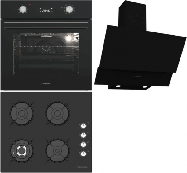 Termikel Siyah Ankastre Set BH P6194C B + BO O6555C DB + CH C6532C BB