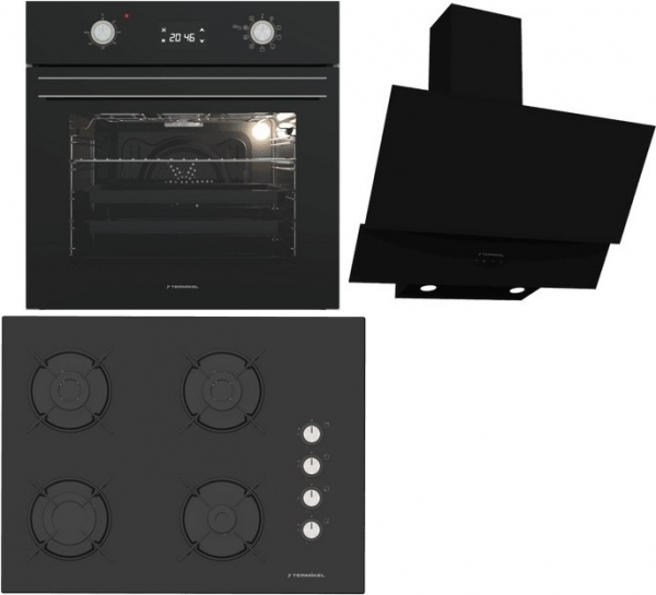 Termikel Siyah Ankastre Set BH P7144C B + BO O6555C DB + CH C6532C BB