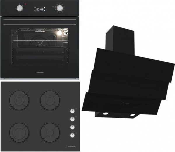 Termikel Siyah Ankastre Set BH P6144C B + BO O6555C DB + CH S6532C BB