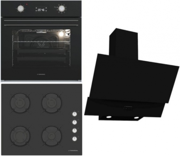 Termikel Siyah Ankastre Set BH P6144C B + BO O6555C DB + CH C6532C BB