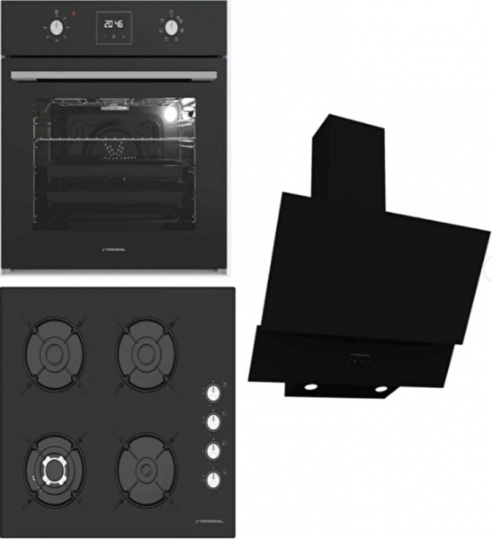 Termikel Siyah Ankastre Set BH P6194C B + BO O64D5C B + CH C6532C BB