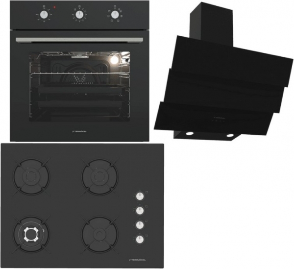 Termikel Siyah Ankastre Set BH P7194C B + BO O6435C B + CH S6532C BB
