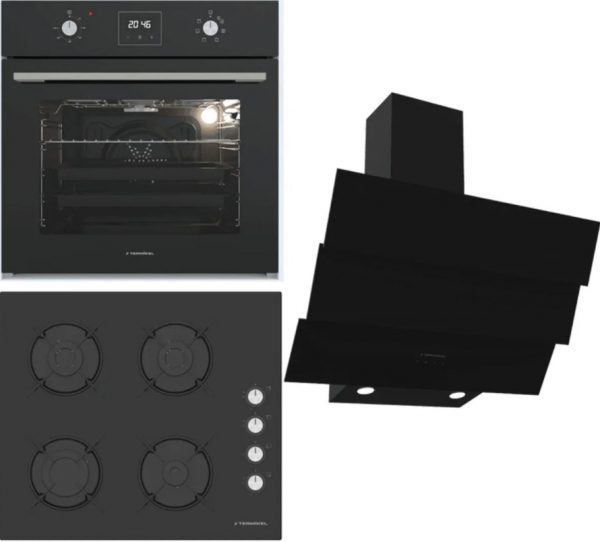 Termikel Siyah Ankastre Set BH P6144C B + BO O64D5C B + CH S6532C BB