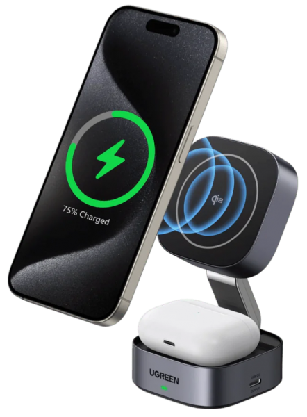 Ugreen 2 in 1 Qi2 Magnetic Foldable Charging Station Şarj Aleti