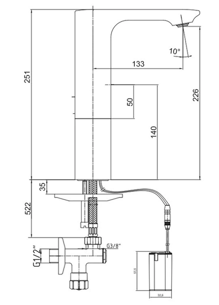 E.C.A. Compact 108108040 Lavabo Bataryası