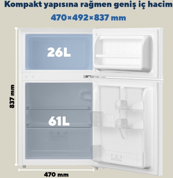 Kumtel HTMF-90EW Buzdolabı