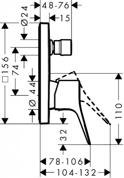 Hansgrohe Vivenis 75415000 Banyo Bataryası