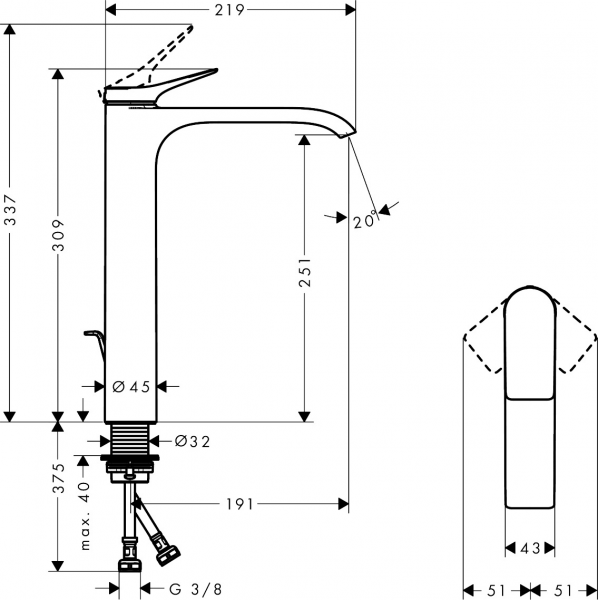 Hansgrohe Vivenis 75040000 Lavabo Bataryası
