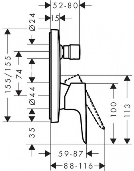 Hansgrohe Talis E 71745670 Banyo Bataryası