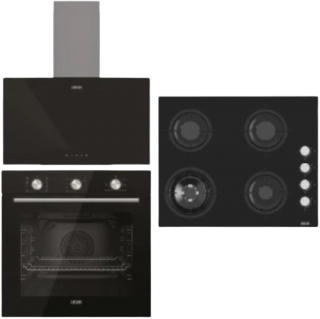 Uğur Cam Siyah Ankastre Set UAO 6041W3 SCY RSR1 + UAF 609M SCPET + UAD 6012G SA3D