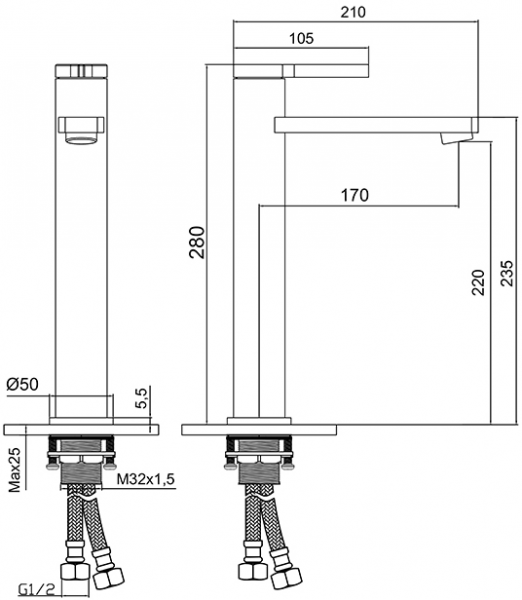 Newarc Bold 910001 Lavabo Bataryası