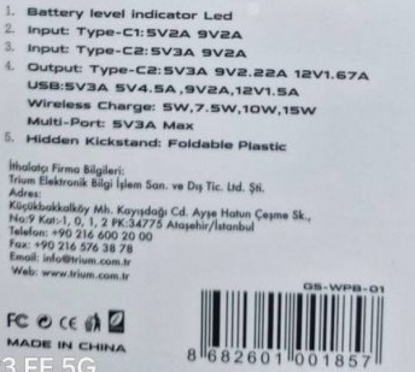 GoSmart GS-WPB-01 5000 mAh Powerbank