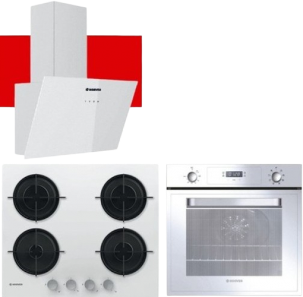 Hoover Beyaz Cam Ankastre Set HVW6MW + HOT 3051 WI + HDG6C1GWTK