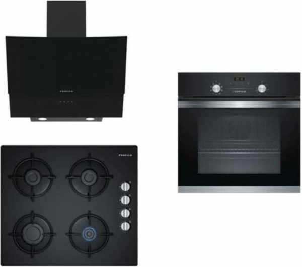 Profilo Black Star Ankastre Set OO36P6B10D + FRMA125T + DVE6G560