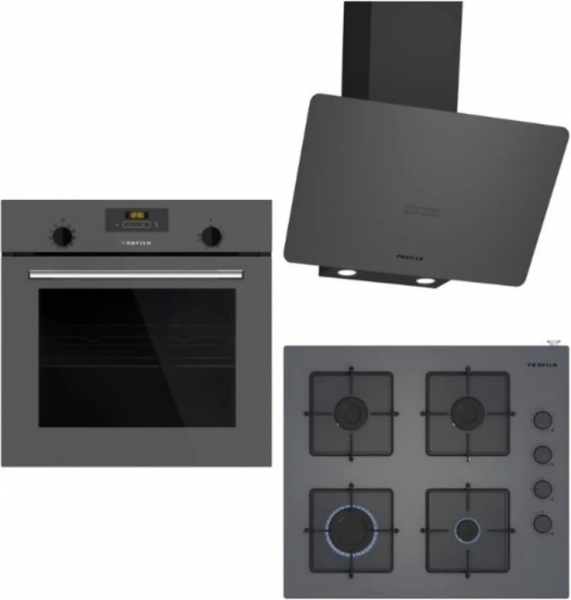 Profilo Platin Gri Ankastre Set OE36P9P10D + FRMA234G + DVK6J479
