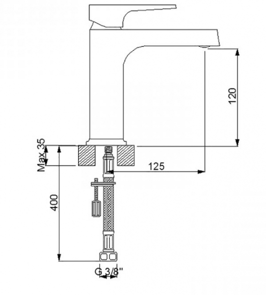 Newarc Aqua 941521BG Lavabo Bataryası (Siyah / Altın)
