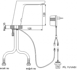 Newarc Power 513521 Lavabo Bataryası