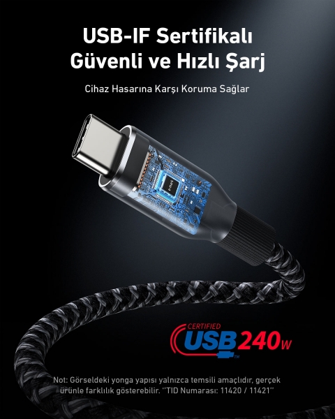 Anker Prime 240W Şarj Kablosu