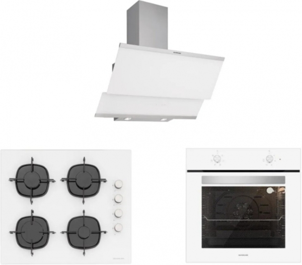 Silverline Beyaz Cam Ankastre Set CS5335W01 + BO65E1W01 + 3420 Classy