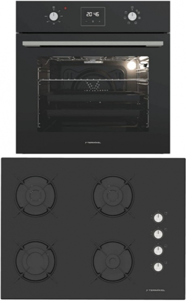 Termikel Siyah Ankastre Set BH P7144C B + BO O64D5C B +