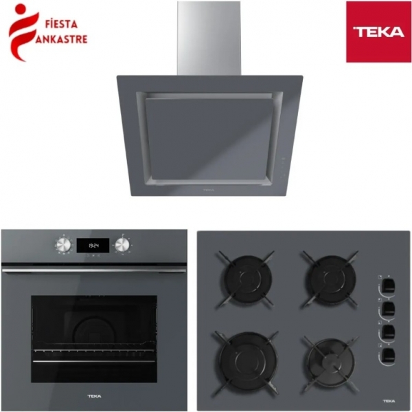 Teka Gri Ankastre Set GBE 64002 KBC ST + HLB 8400 ST + DLV 68660 ST TOS