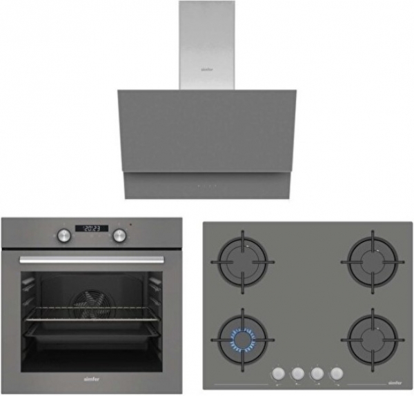 Simfer Diamond Gri Ankastre Set 3655 4G + SB8225 + 8705